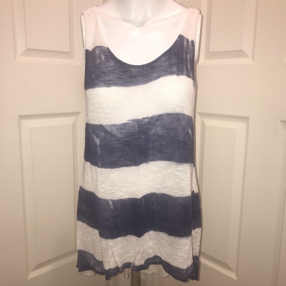 Truehitt Blue White Oversized Slouch Tank …